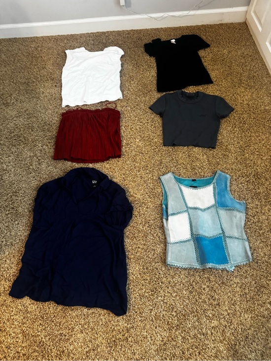 Madewell Tops - lot of 6 Madewell Patchwork Blue & White Sleeveless Tank Top